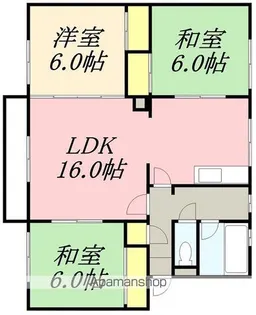 サンリバーオタモイII【202号室】の間取り
