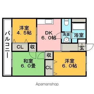 エステートモアII【306号室】の間取り