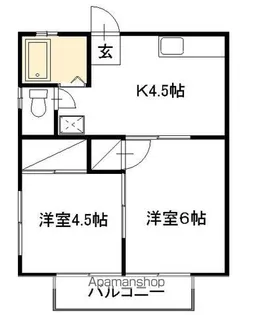 清水アパート【201号室】の間取り