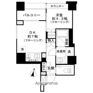 パークリュクス西麻布905号室【9階】の間取り