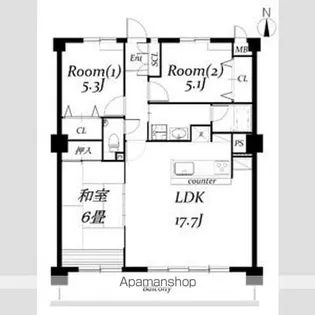 シャーウッド明徳公園【2階】の間取り