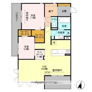 M’S おおたか【206号室】の間取り