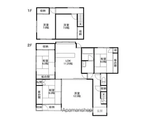滋賀県野洲市冨波乙【一戸建】の間取り