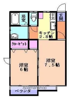 ホワイトハウス中野【D号室】の間取り
