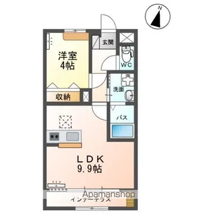 仮)阿見町中央2丁目アパート【1階】の間取り