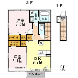 サニー矢倉下 B【2階】の間取り