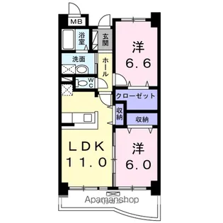 グランディール【403号室】の間取り