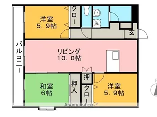 エントラーダ虹ヶ丘【801号室】の間取り
