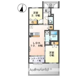 ローズハイツ福岡【1階】の間取り