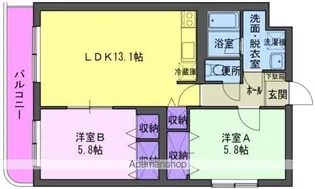 アリエスK【205号室】の間取り
