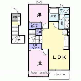 メゾン ド アンソレイエ【2階】の間取り