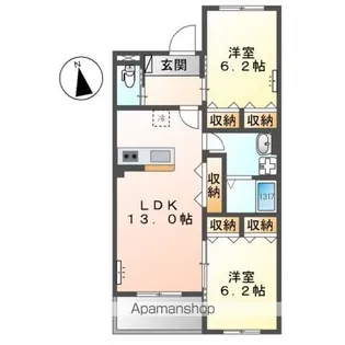 フローラ ガーデン【2階】の間取り