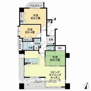 ネオグランデ大濠【201号室】の間取り