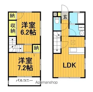ウエストキャッスルB棟【203号室】の間取り