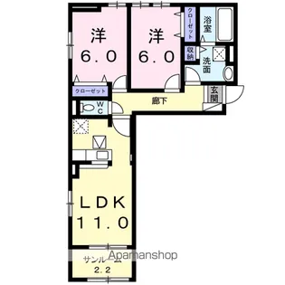カトレアA【1階】の間取り