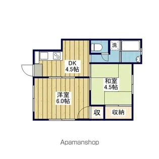 中矢ハイツ【5号室】の間取り