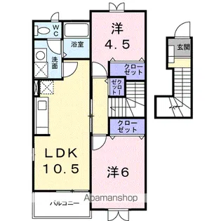 プリムヴェール【204号室】の間取り