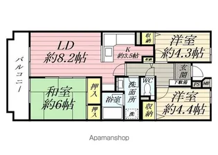 ヒルズ南戸塚【7階】の間取り