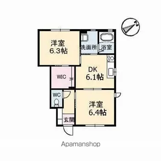 クレスト 弐番館【1階】の間取り