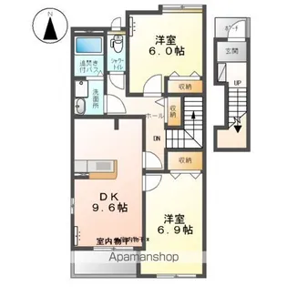 クレアA【205号室】の間取り
