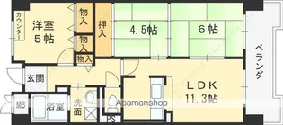 ヴィザージュ鶴見緑地【13階】の間取り