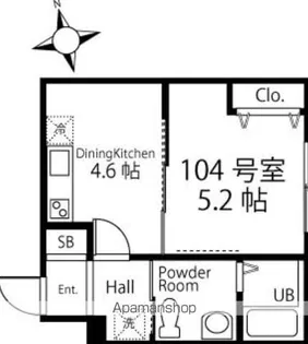 ハーミットクラブハウス金沢八景B棟【1階】の間取り