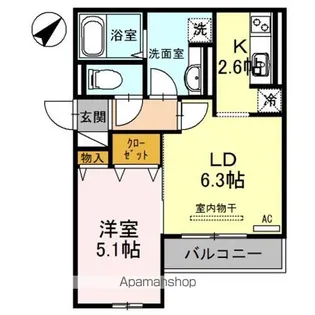 モメント ブリーシュフル【2階】の間取り