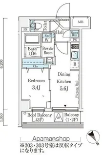アヴニール三軒茶屋【3階】の間取り