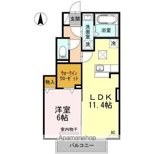 ハイツ春陽神明【1階】の間取り