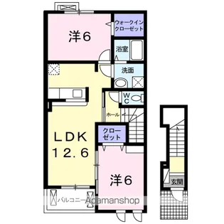 ヌフ・ジュネス【2階】の間取り