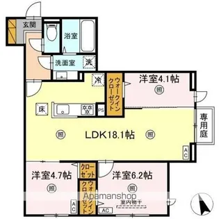 DーKISARIA WIII【1階】の間取り