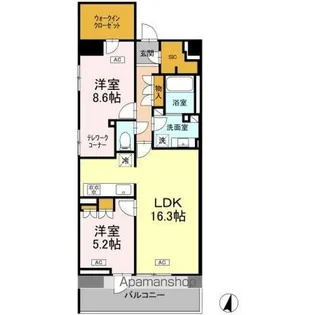 ロイヤルパークス仙台青葉通【911号室】の間取り