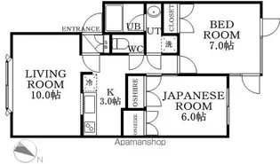 グラシア北郷 Ⅲ【1階】の間取り