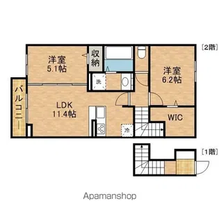 ウィット塩津【2階】の間取り
