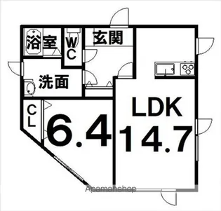 ヴィーナスフォートⅡ【2A号室】の間取り