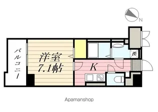 ドゥバーグ渡辺通【6階】の間取り