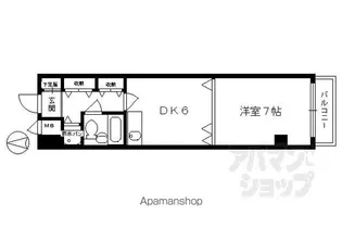 ライオンズマンション二条城東【102号室】の間取り