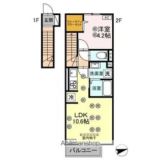 BLEU BLANC【206号室】の間取り