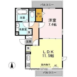 DーROOM竹の山【3階】の間取り