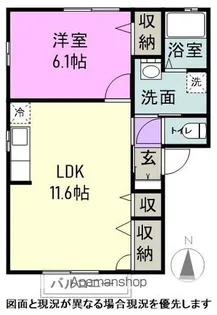 ヴィルヌーブ 清水C棟【1階】の間取り