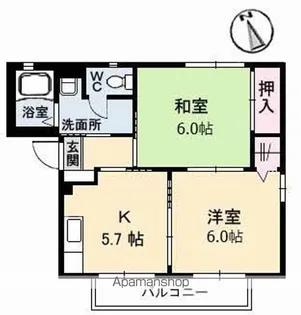 ディアスSUN E棟【2階】の間取り