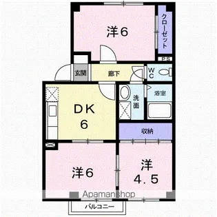 パティオ沙羅【1階】の間取り