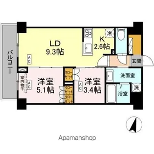 ロイジェント西新井【1階】の間取り