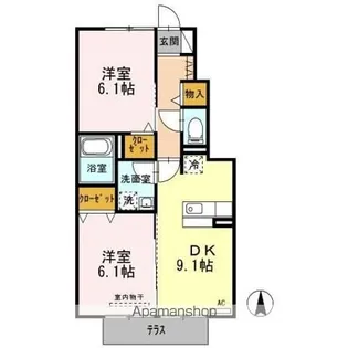アムールエスポア【1階】の間取り