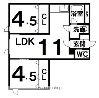 LAPEL241B【301号室】の間取り