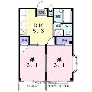 コーポウィスタリアA【1階】の間取り