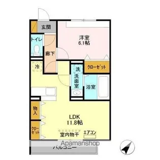 プリムヴェール二の宮【3階】の間取り