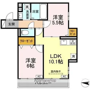 カルディア新綱島【2階】の間取り
