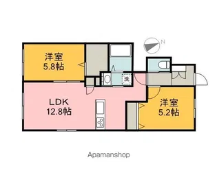 ヘーベルメゾン中山南二丁目【102号室】の間取り