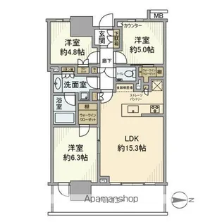 幕張ベイパークミッドスクエアタワー【7階】の間取り